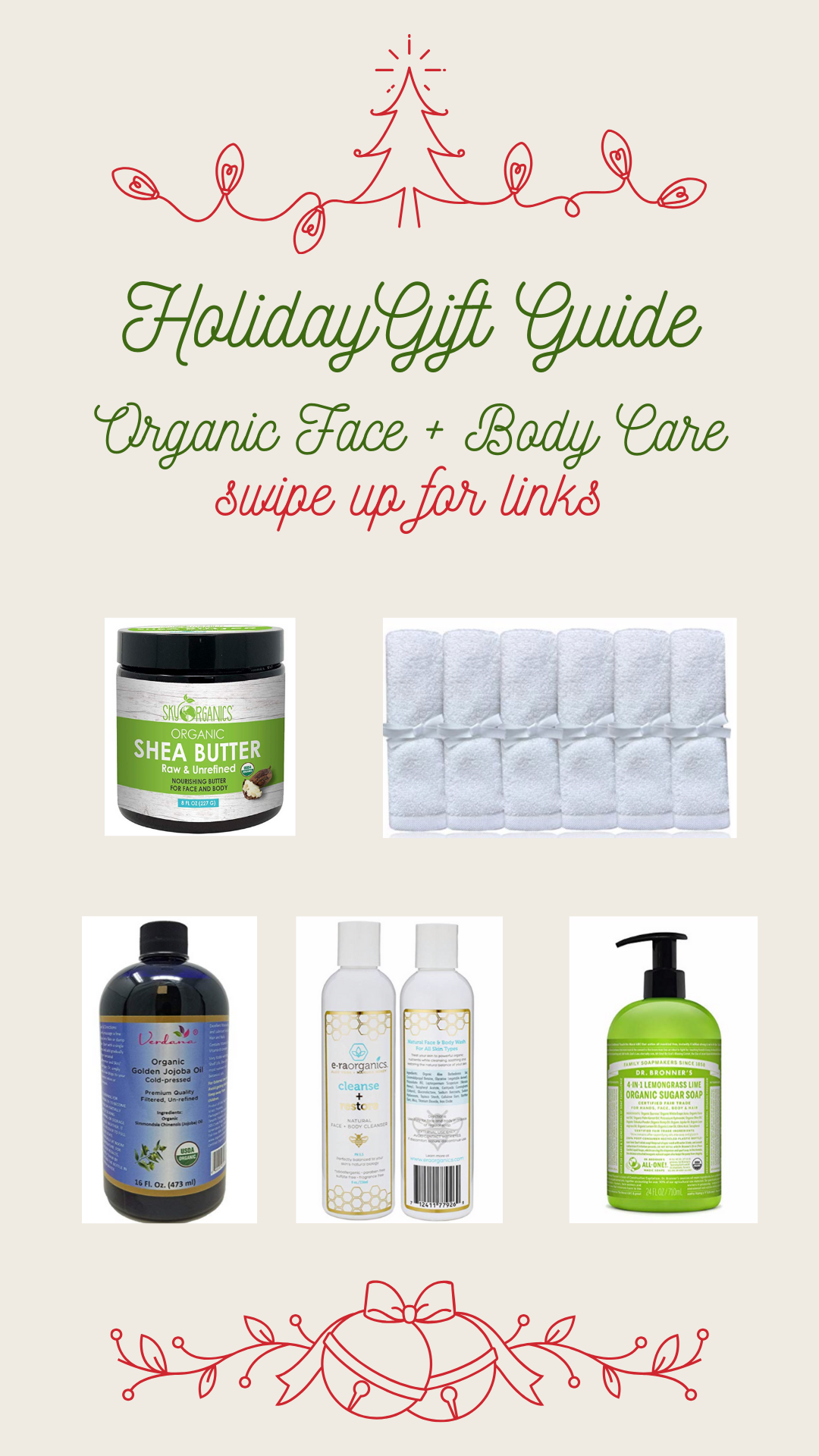 Holiday Gift Guide organic body and face