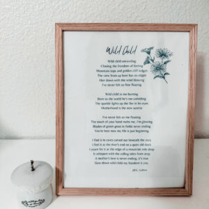 Wild Child - A Motherhood Poem Print (Boy Mom / Girl Mom, Mother's Day and New Mom Gift)