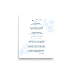 Wild Child - A Motherhood Poem Print (Boy Mom / Girl Mom, Mother's Day and New Mom Gift)