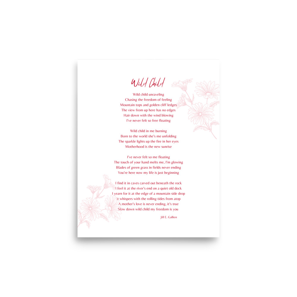 Wild Child - A Motherhood Poem Print (Boy Mom / Girl Mom, Mother's Day and New Mom Gift) - Image 2